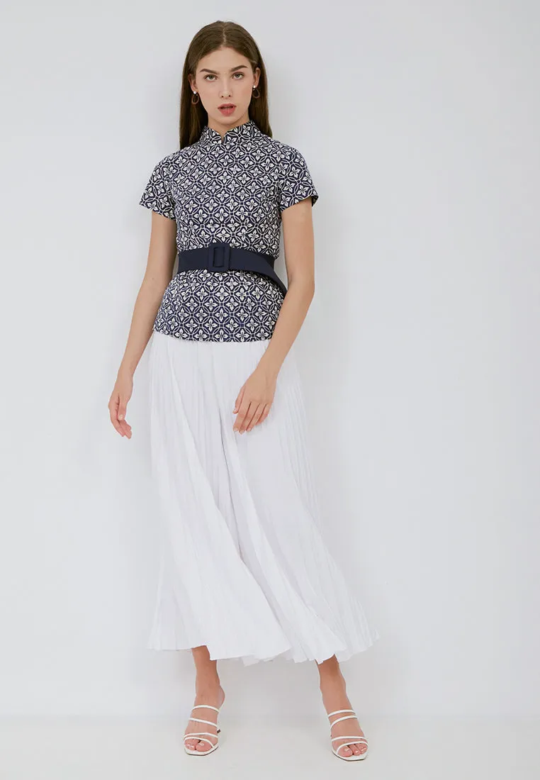 Basic Pleated Culottes Maxi (White)