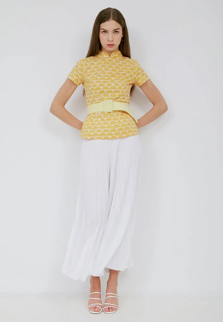 Basic Pleated Culottes Maxi (White)