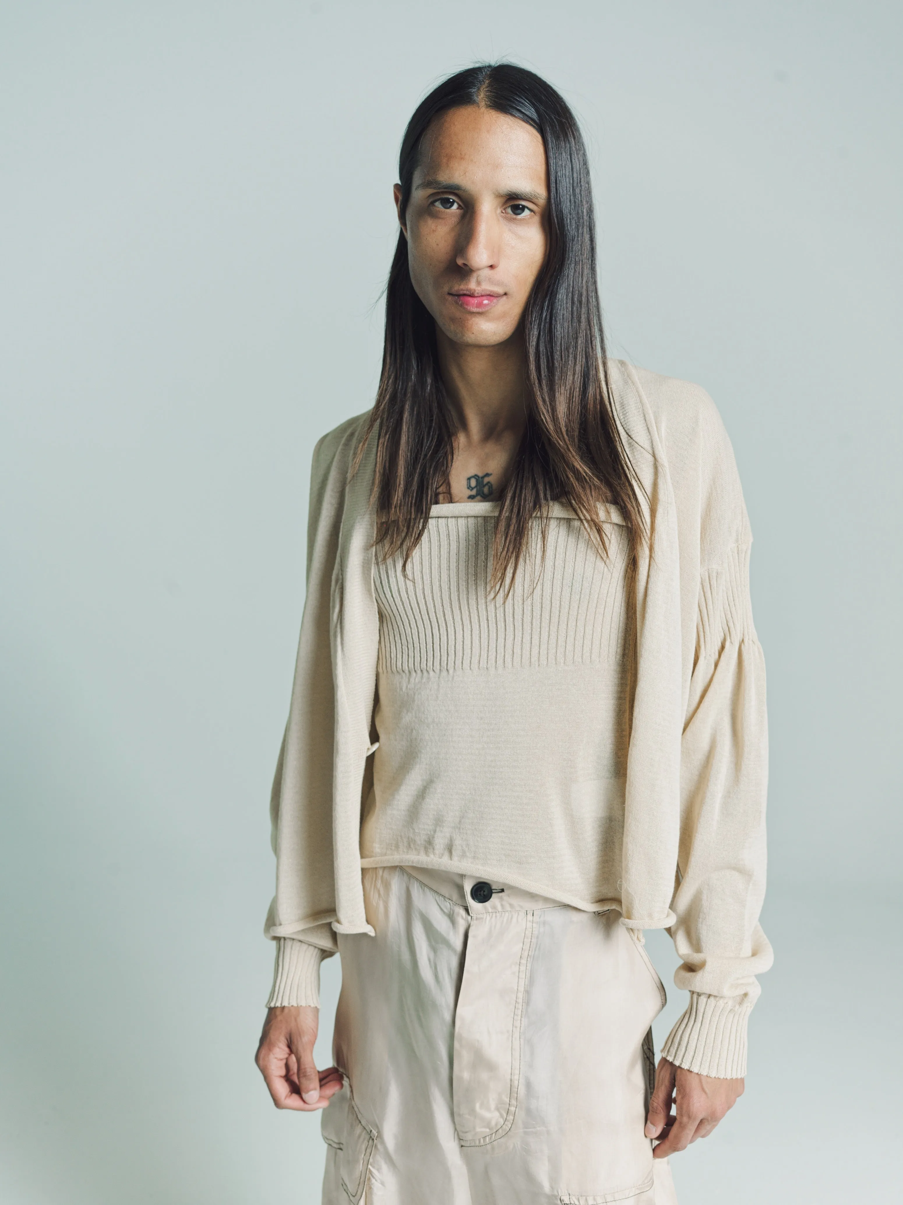 Beige Knit Naked Body Top