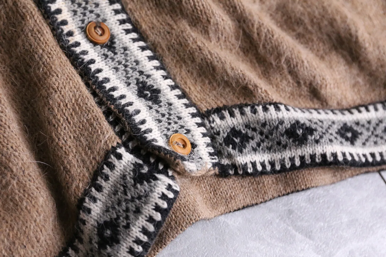 beige nordic design cardigan