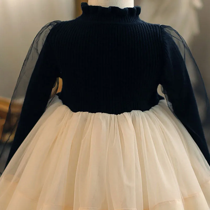 Black Girls Cotton Pleated Skirt Dress