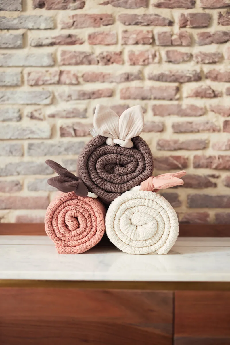 Blanket Cradle 75x100cm Spring Knit - Chestnut