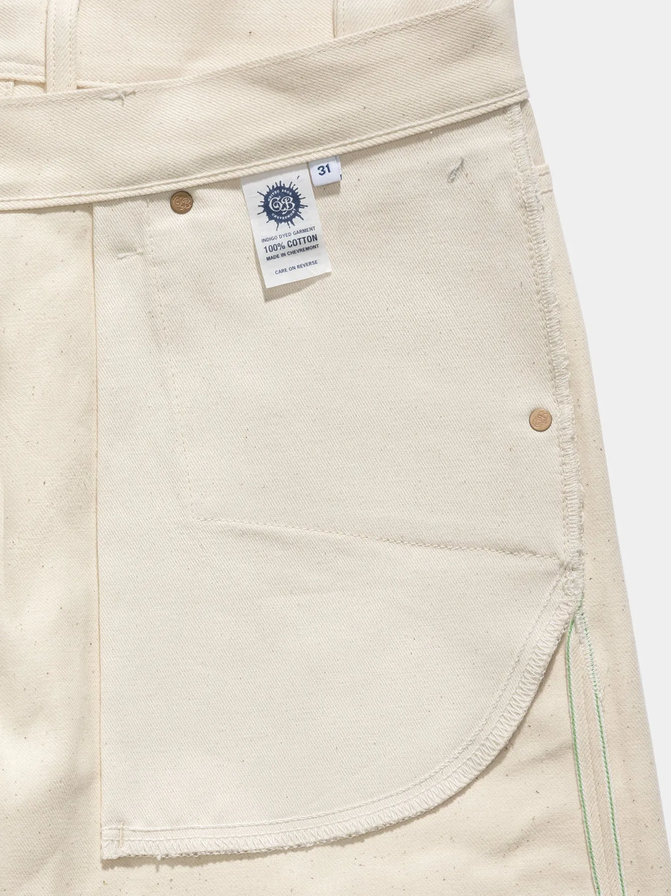 Bricker 12.5oz.  Ecru Japanese Green Selvedge