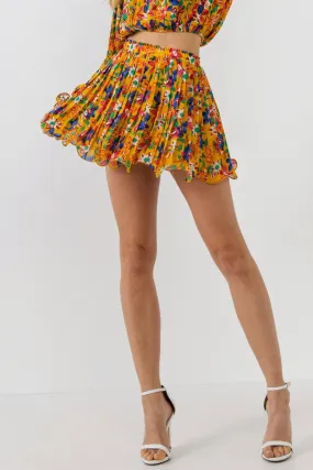 BROOKE FLORAL PLEATED MINI SKIRT