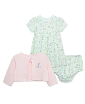 Bunny Garden Dress & Cardigan Set