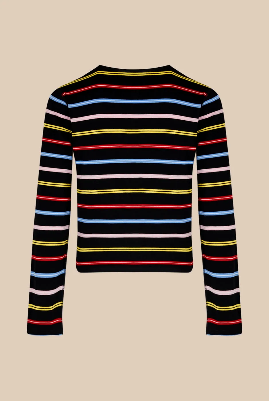 Cardigan - Multico Raye Noir - Femme