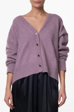 Cassiel Cashmere and Silk-blend Cardigan In Lilla