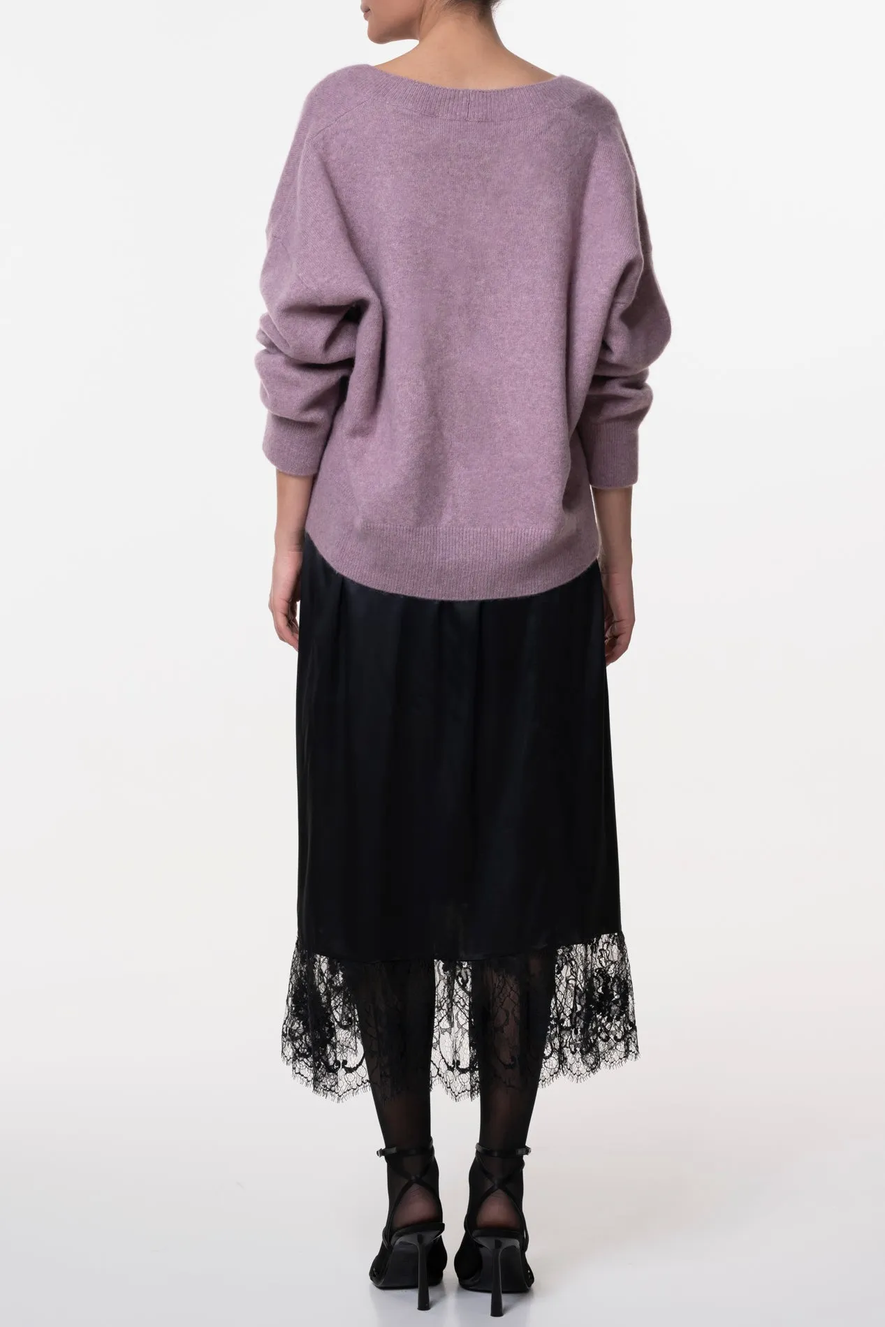 Cassiel Cashmere and Silk-blend Cardigan In Lilla