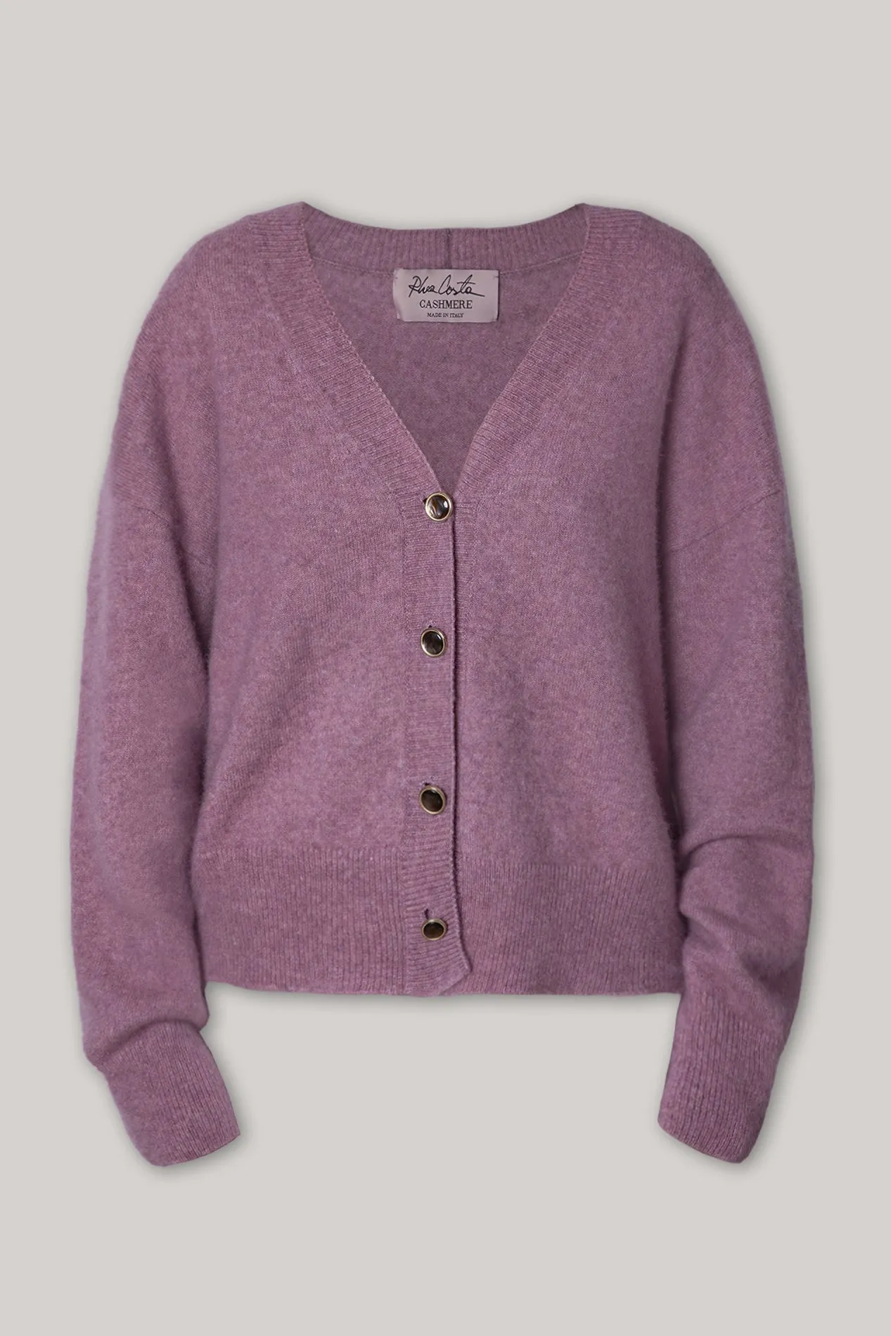Cassiel Cashmere and Silk-blend Cardigan In Lilla