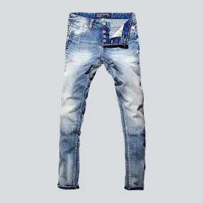 Casual whiskered jeans
 for men