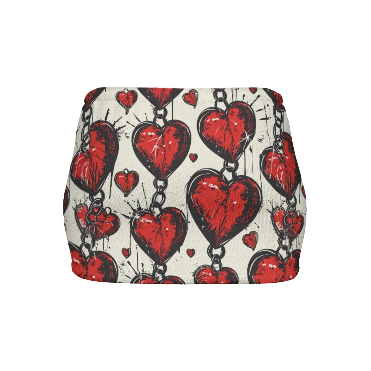 Chained Hearts Slinky Micro Mini Skirt