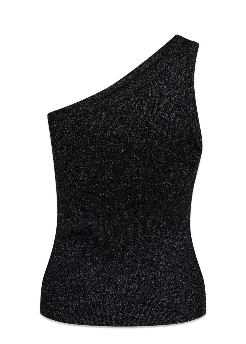 Clementine Glitter Knit Top - Black