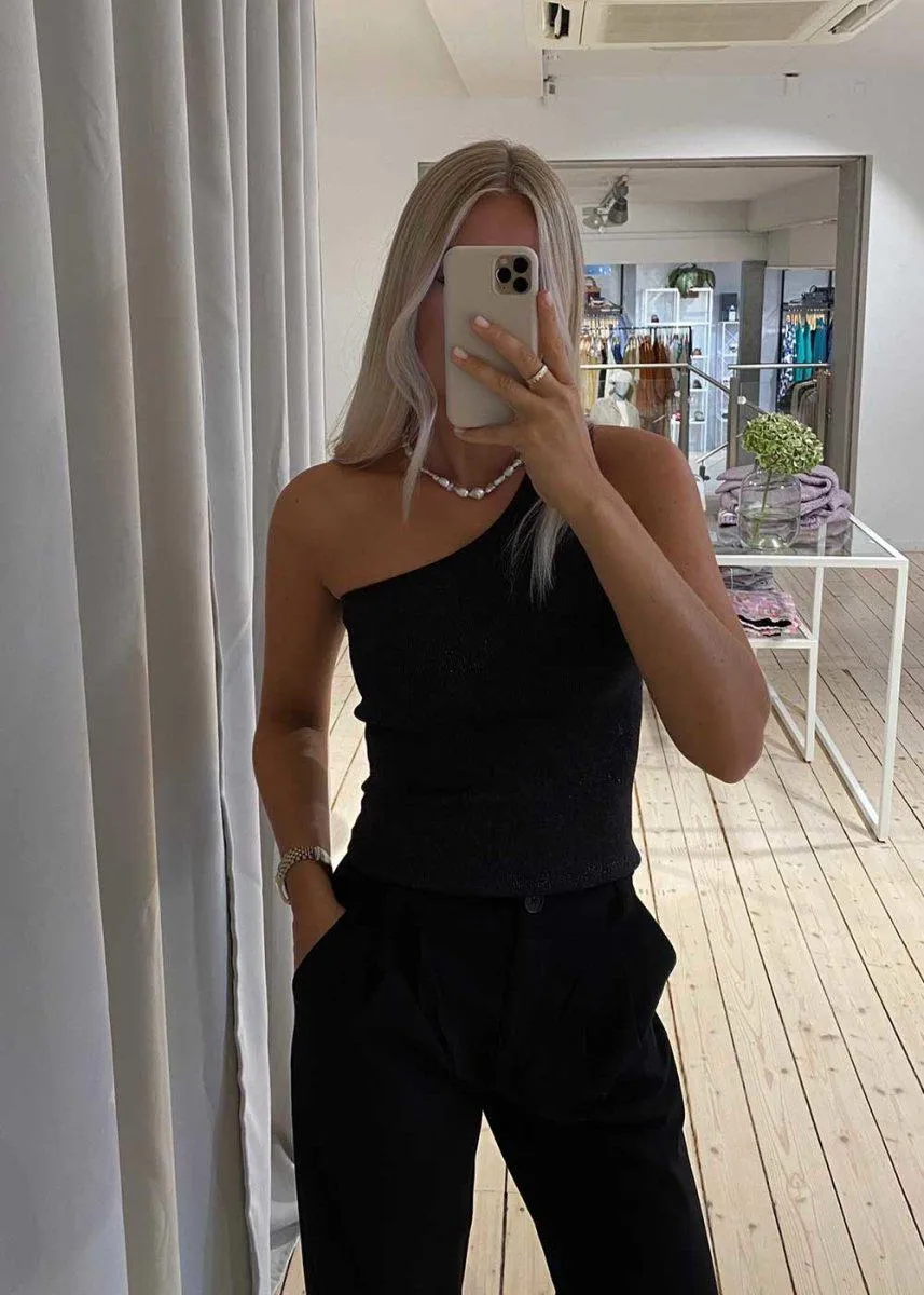 Clementine Glitter Knit Top - Black