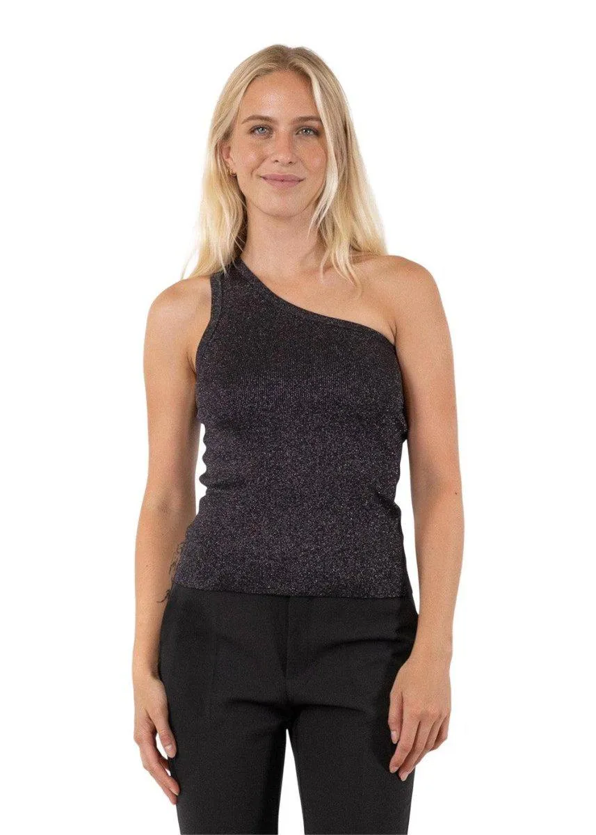 Clementine Glitter Knit Top - Black