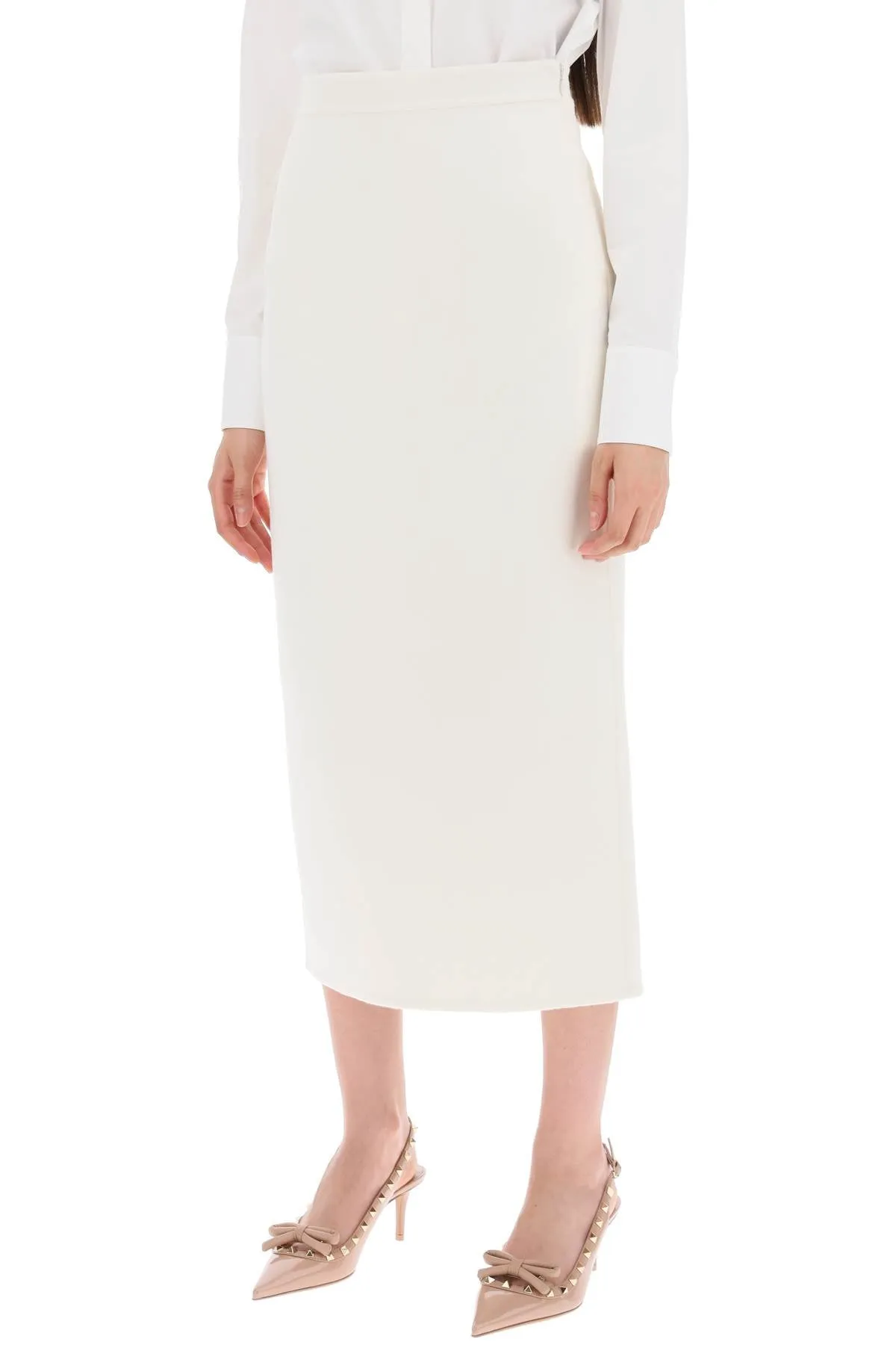 compact drap midi skirt