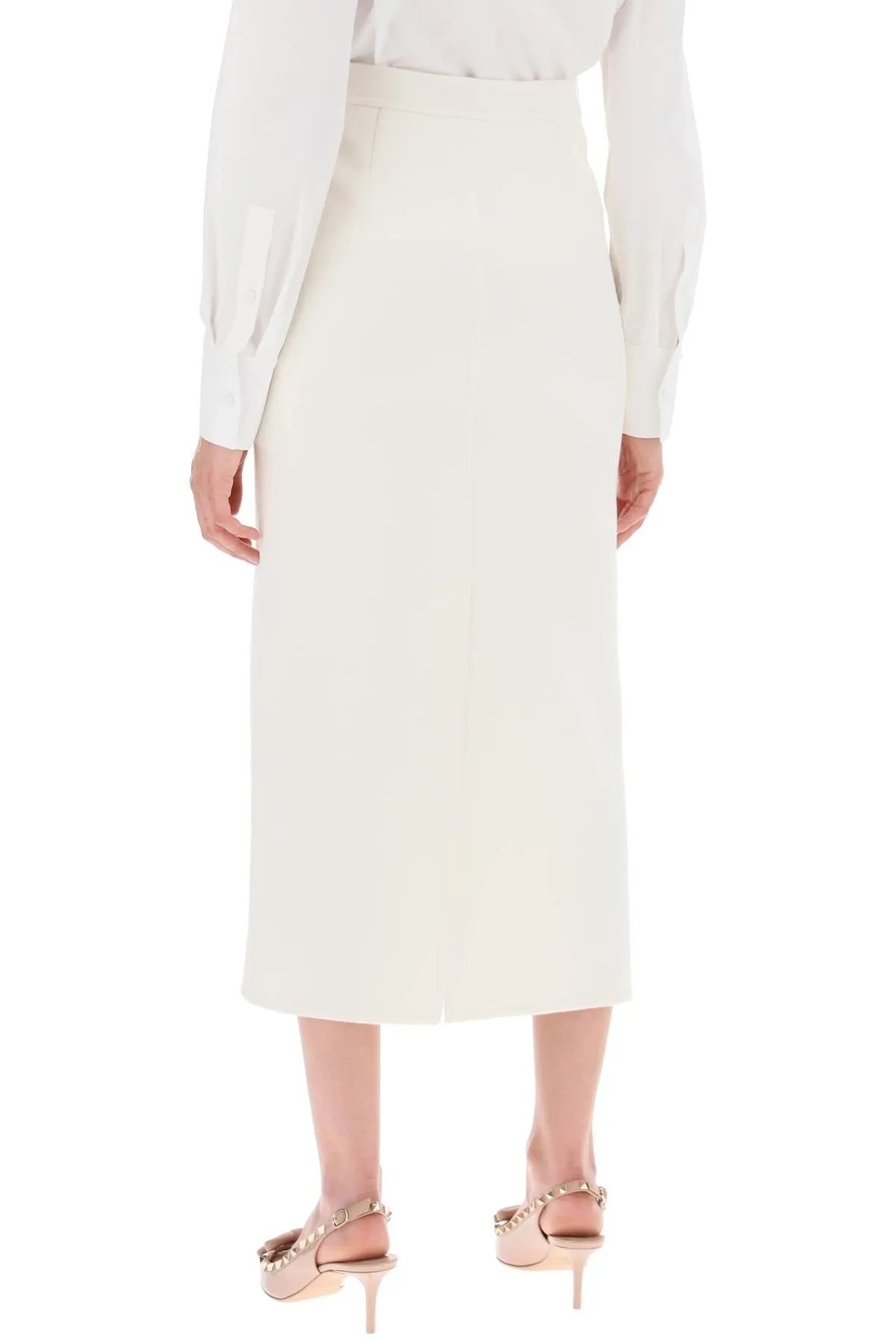 compact drap midi skirt