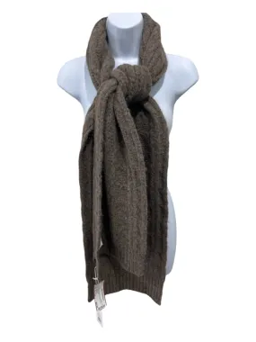Cozy Earth Tan Wool & Nylon Blend Cable Knit scarf