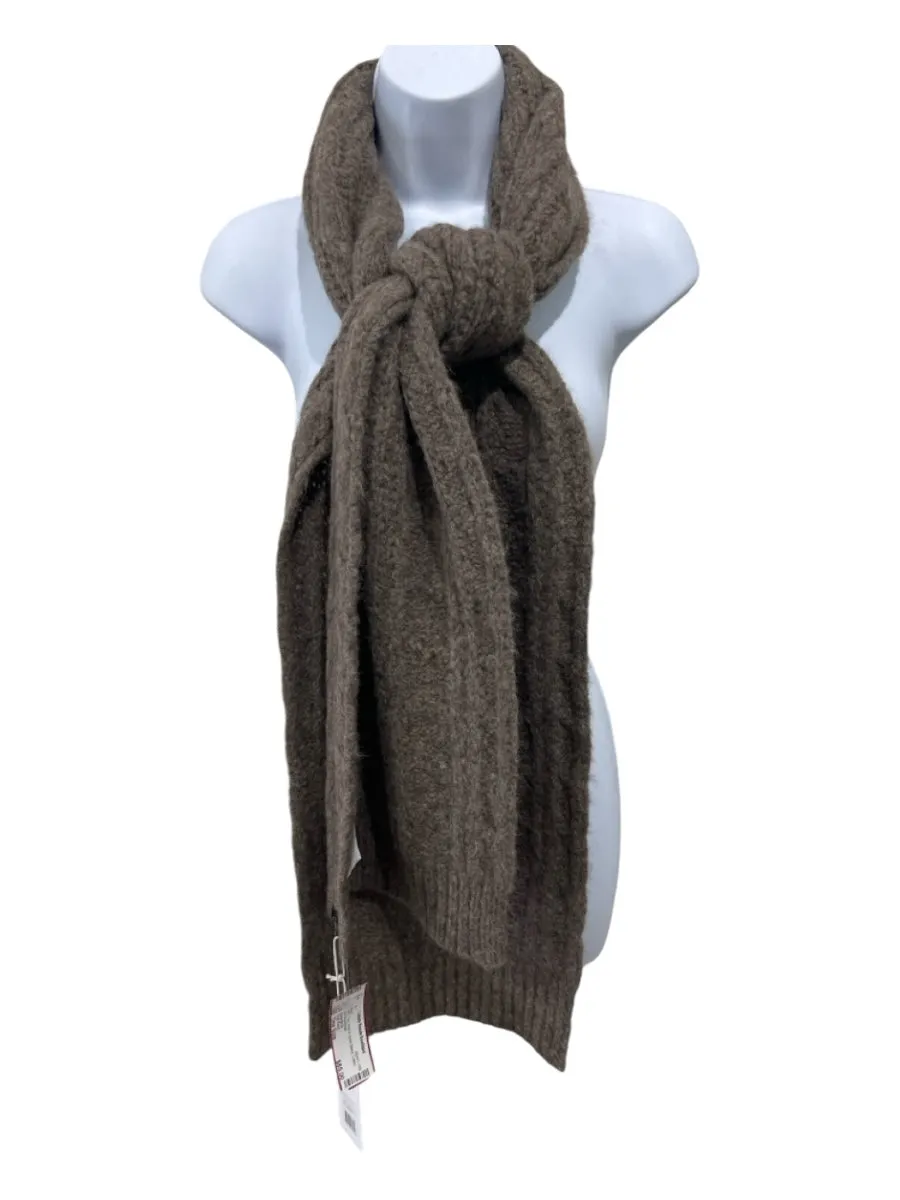 Cozy Earth Tan Wool & Nylon Blend Cable Knit scarf