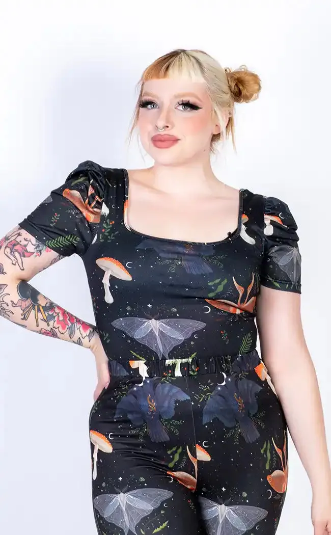 Dark Divine Puff Sleeve Top