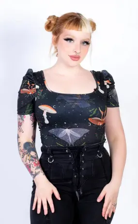 Dark Divine Puff Sleeve Top