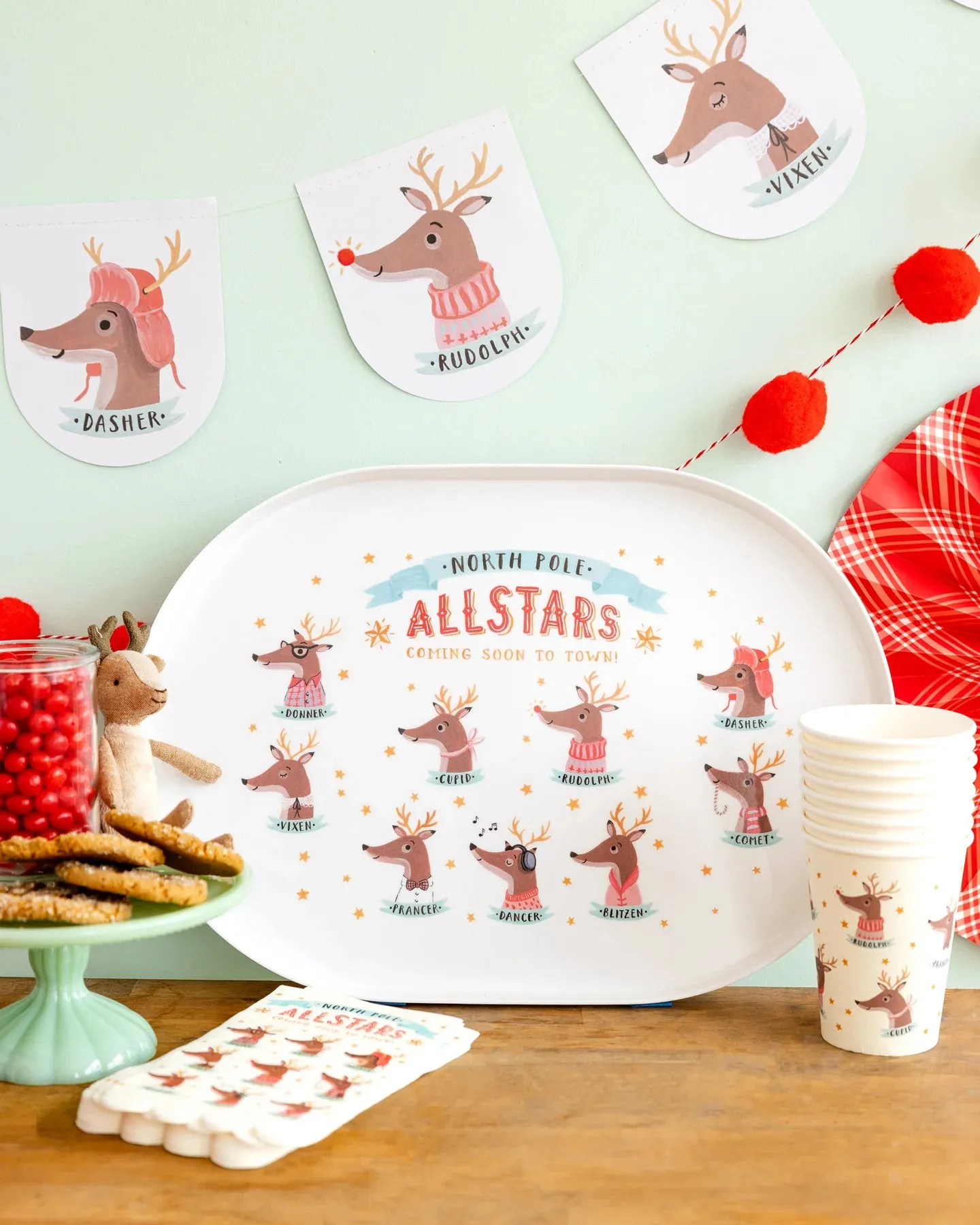 Dear Rudolph Party Cups