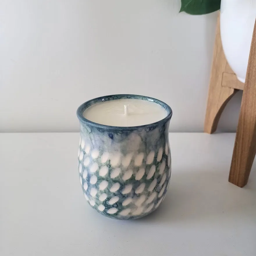 Dimpled Tumbler Massage Candle - Dark Blue/Green