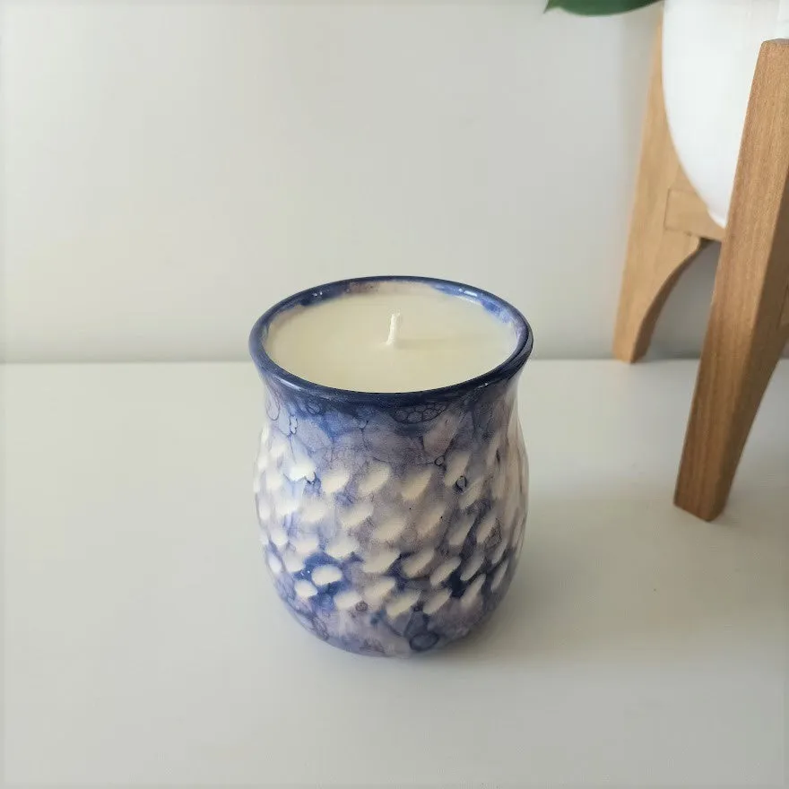 Dimpled Tumbler Massage Candle - Dark Purple/Blue
