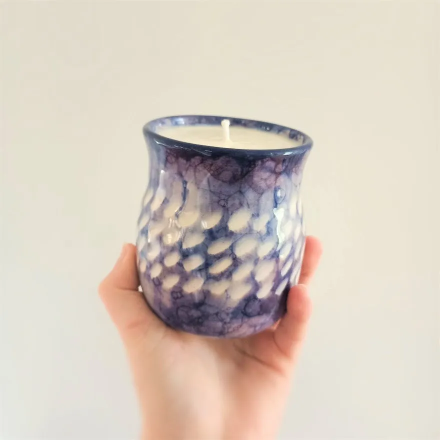 Dimpled Tumbler Massage Candle - Dark Purple/Blue