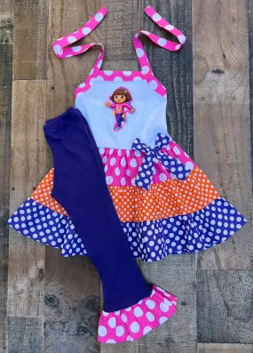 Dora Twirl Top & Ruffled Leggings