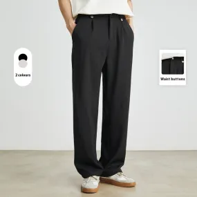 Draping Silky Ice Silk Loose Straight Long Pants