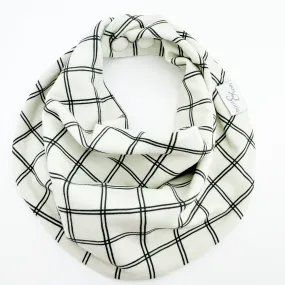 Drool Scarf - Black and Ivory Plaid