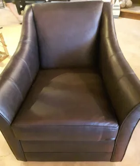 Eliza Swivel Chair Top grain leather bespoke espresso (2 in stock) Promo