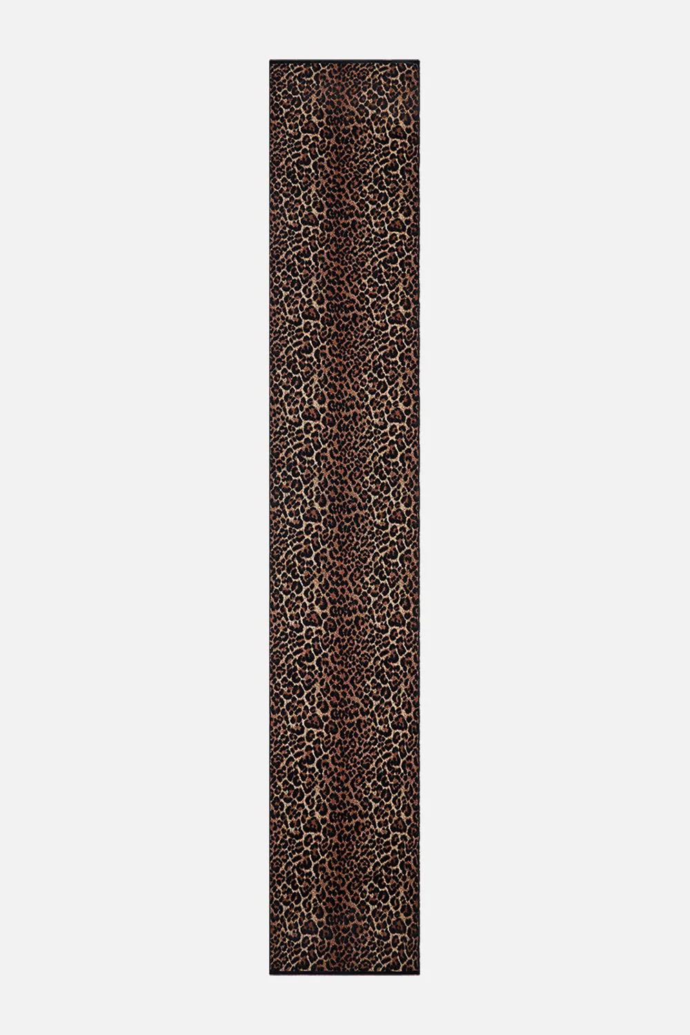 EMBELLISHED KNIT SCARF LEOPARD PRINT