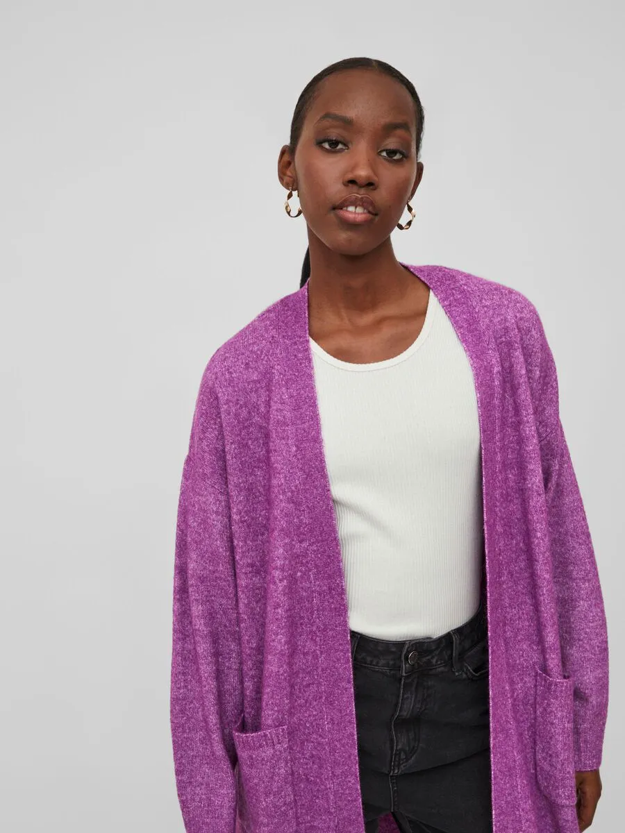 Ericka Open Knit Cardigan (Sparking Grape)
