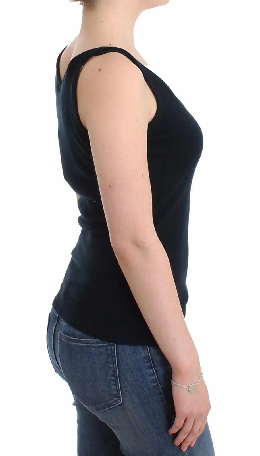 Ermanno Scervino Black Knit Top Knitted Sweater 100% Cashmere