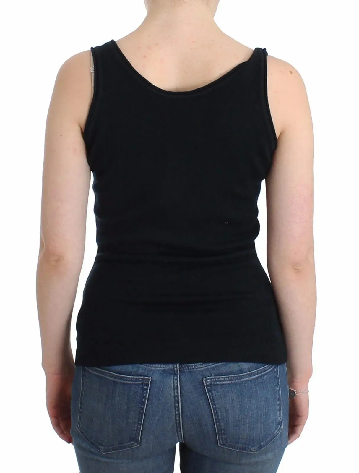 Ermanno Scervino Black Knit Top Knitted Sweater 100% Cashmere