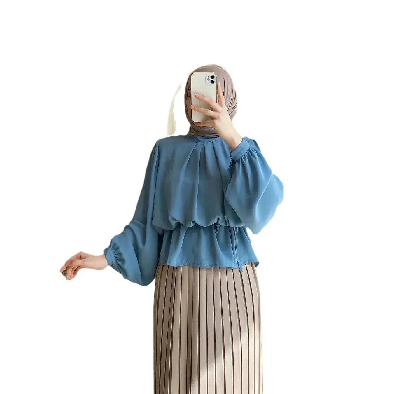 Extra Beautiful Pleated Skirt Suit for Arab Dubai Turkey Middle East Women Outfit set