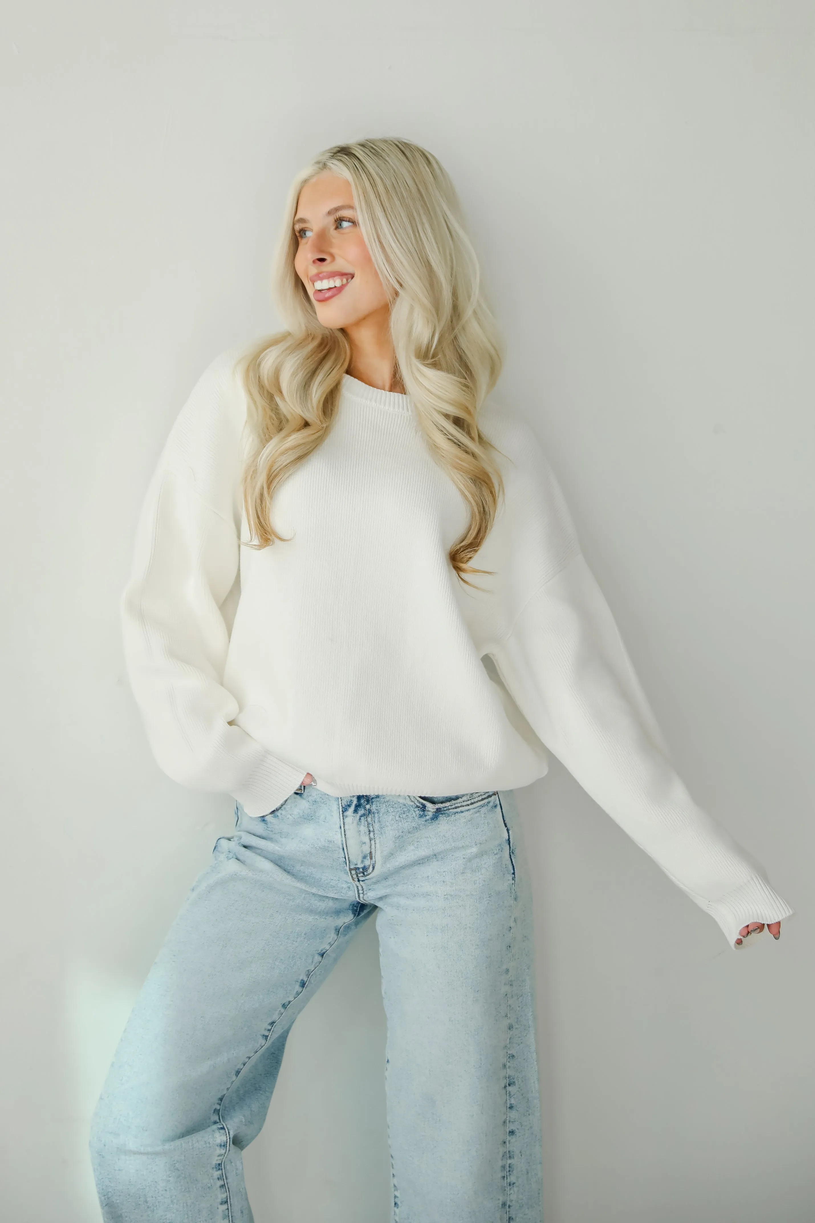 FINAL SALE - Snowy Escape Ivory Oversized Sweater