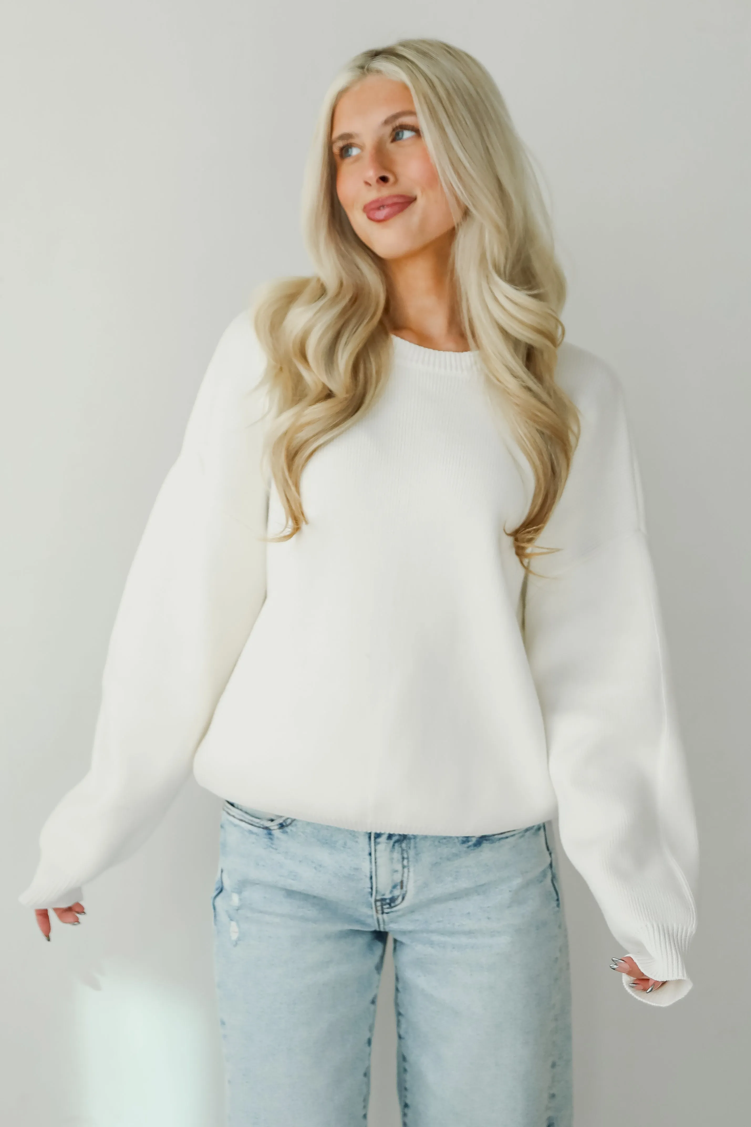 FINAL SALE - Snowy Escape Ivory Oversized Sweater