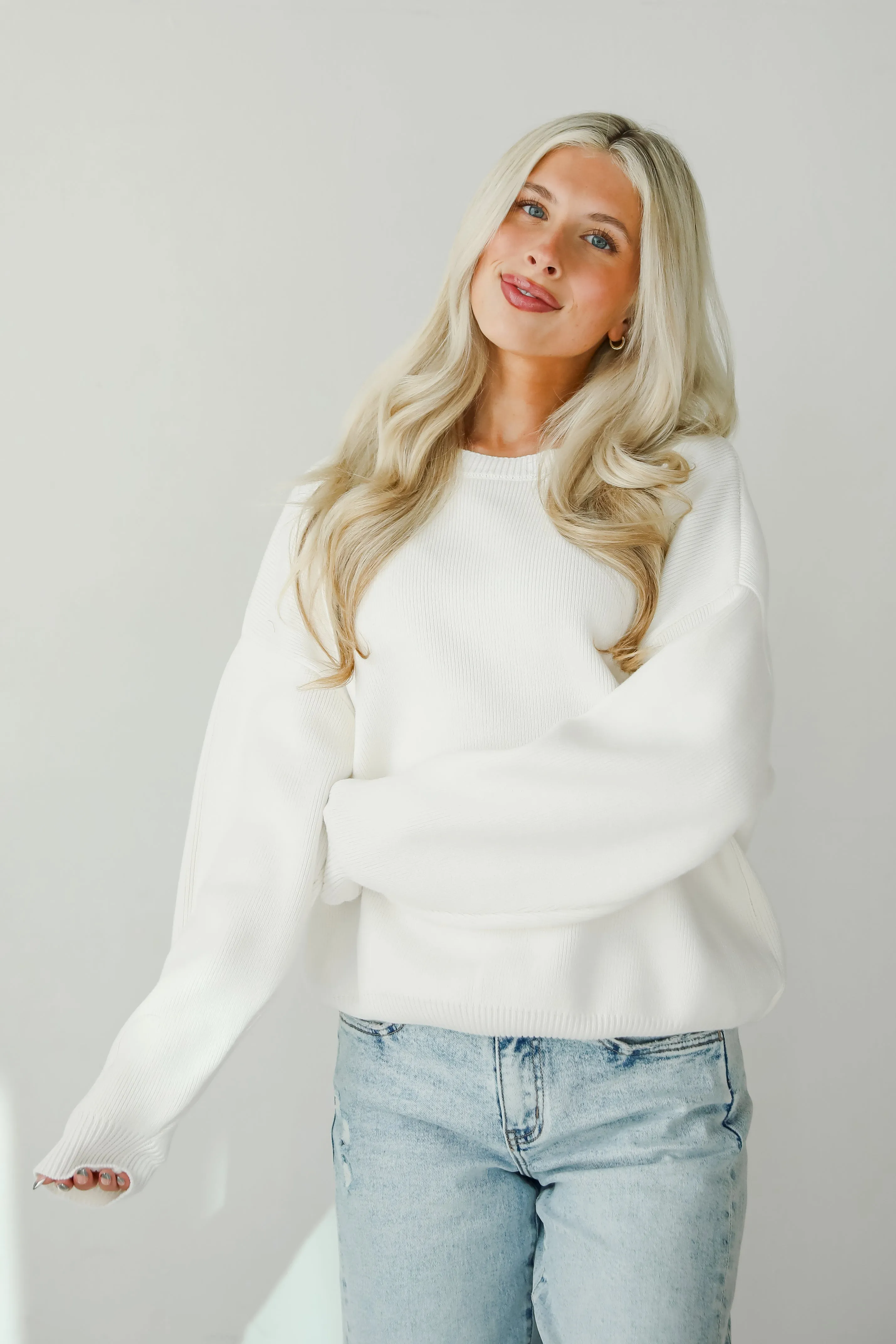 FINAL SALE - Snowy Escape Ivory Oversized Sweater