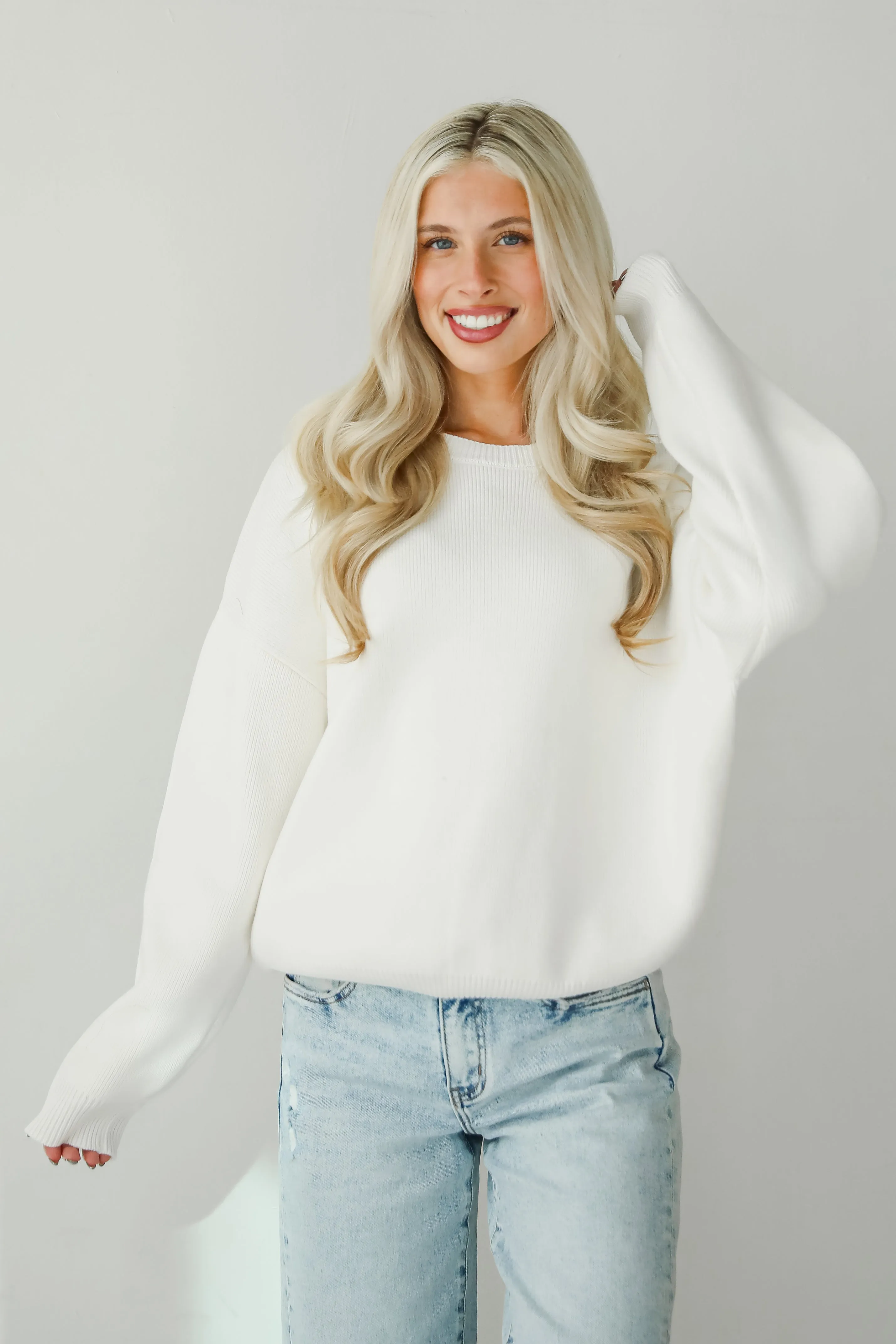 FINAL SALE - Snowy Escape Ivory Oversized Sweater