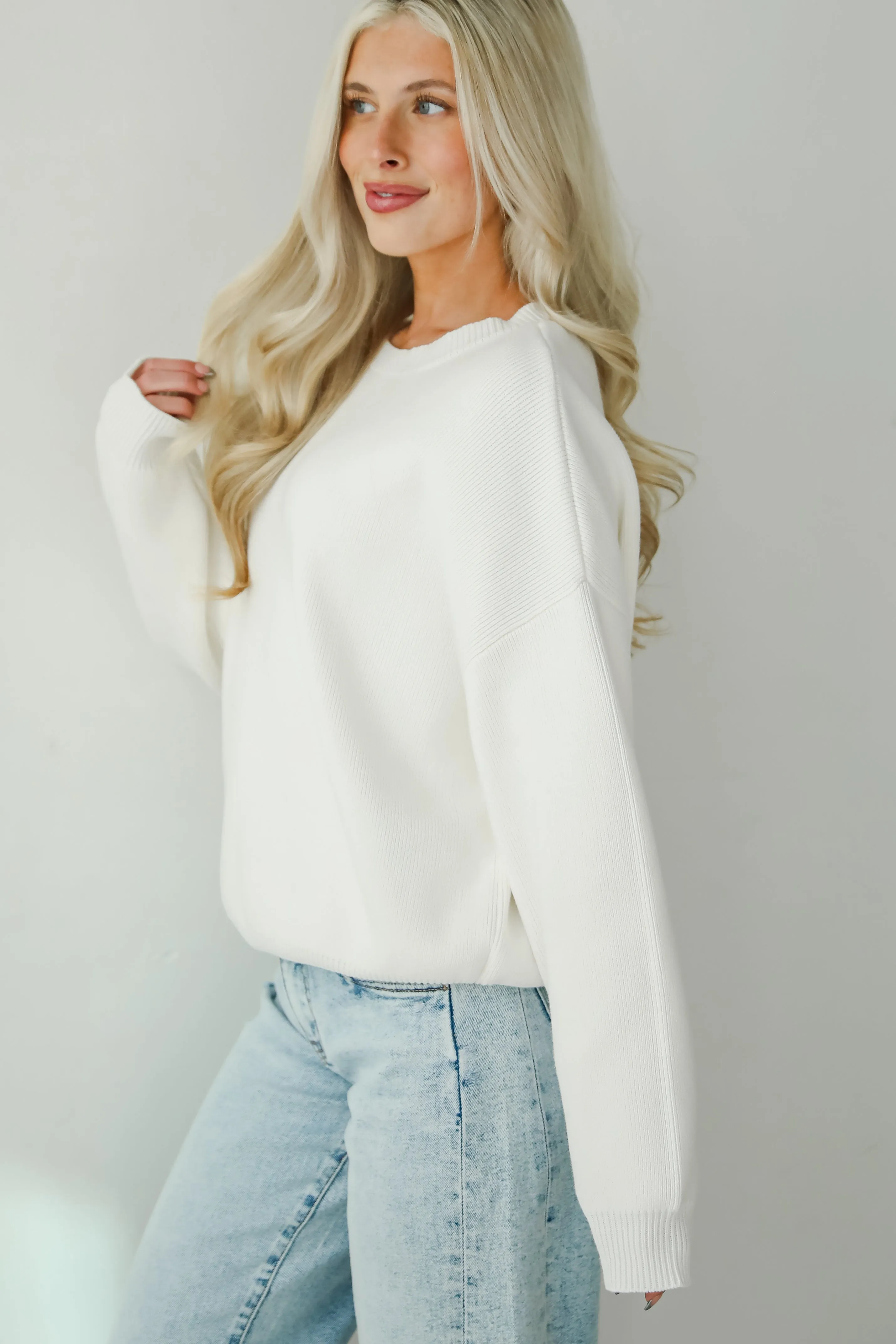 FINAL SALE - Snowy Escape Ivory Oversized Sweater