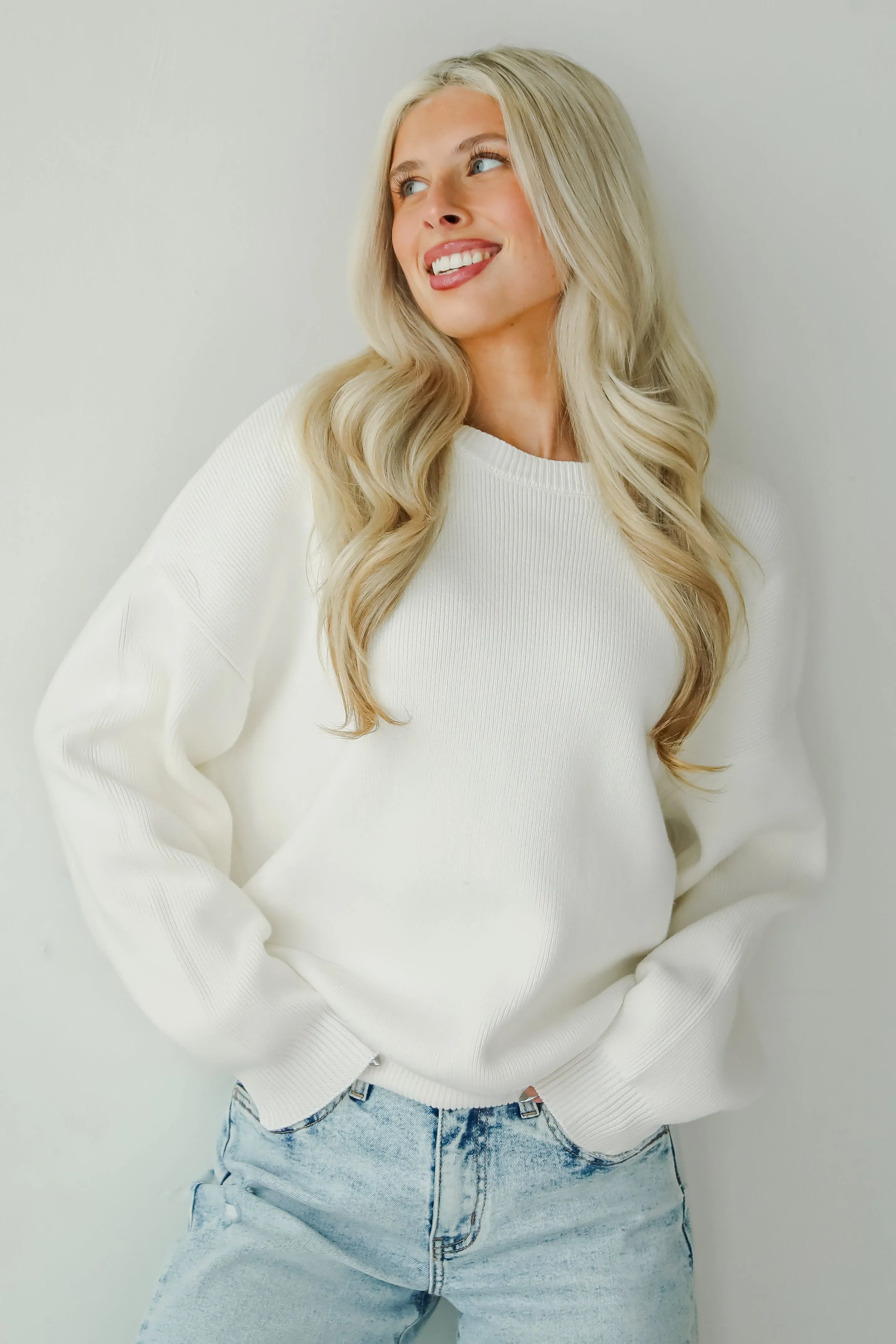 FINAL SALE - Snowy Escape Ivory Oversized Sweater