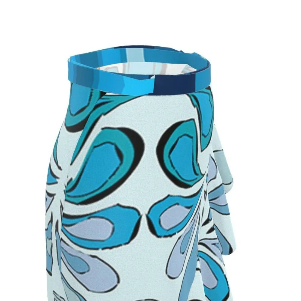 Flounce Maxi Skirt Raindrops