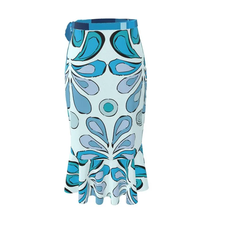 Flounce Maxi Skirt Raindrops