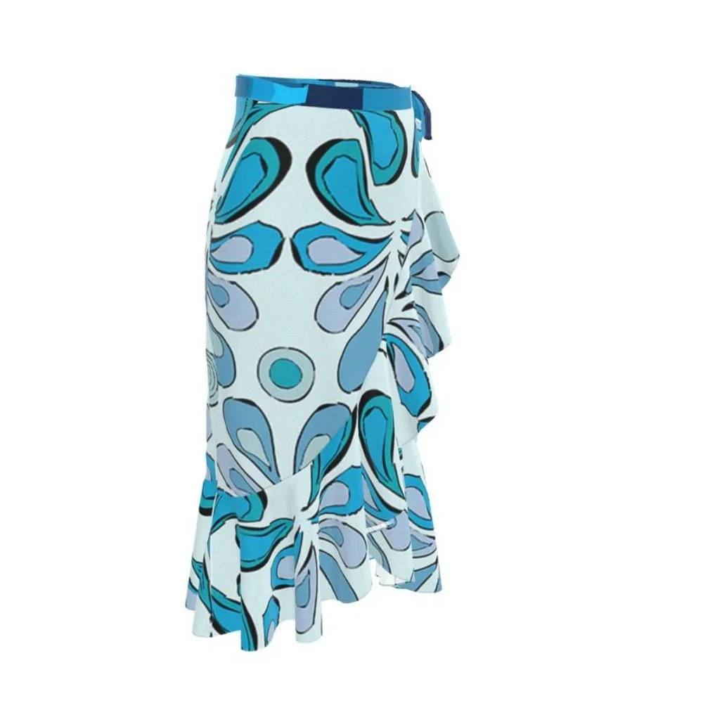 Flounce Maxi Skirt Raindrops