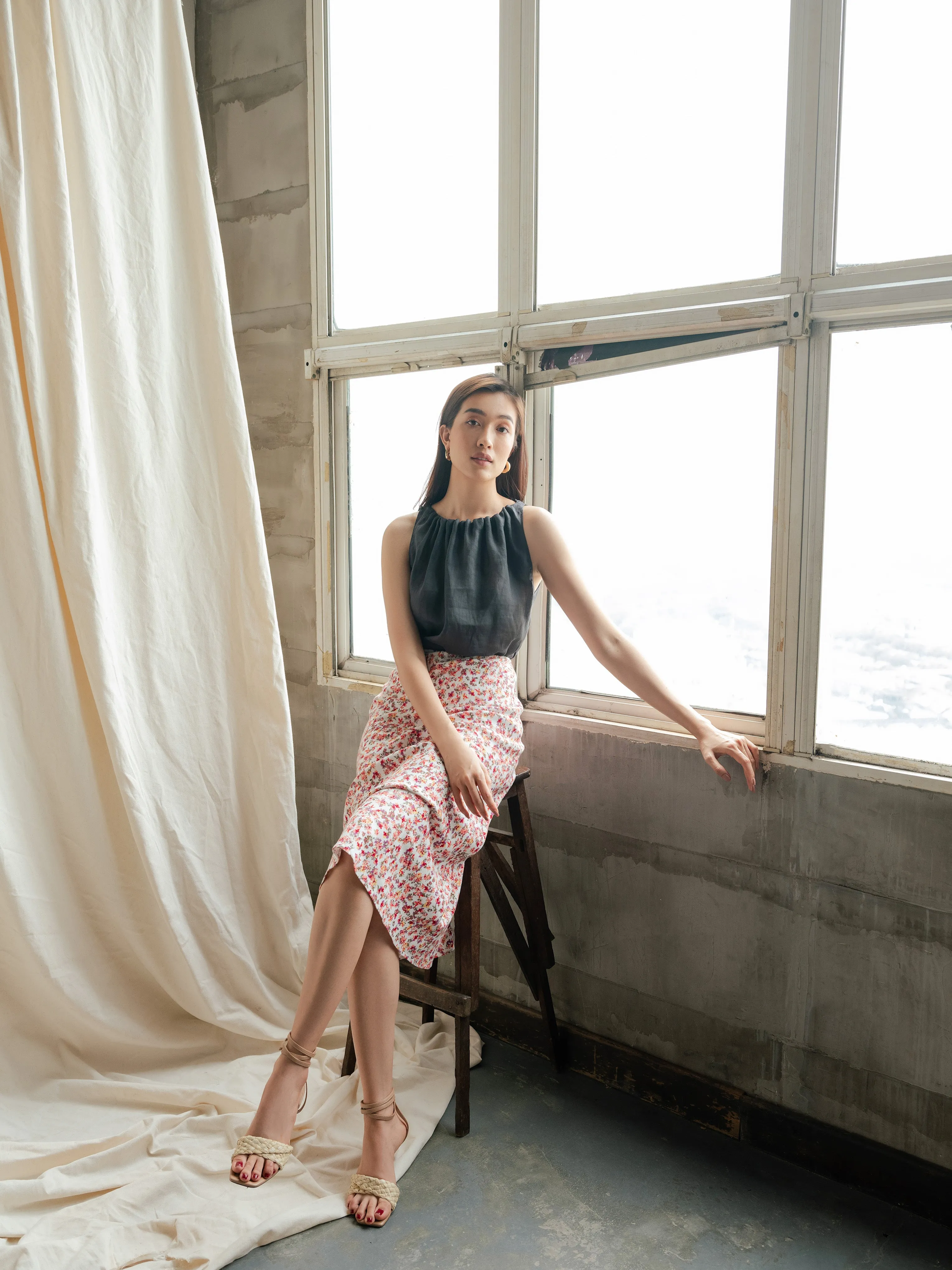 Flower Midi Skirt