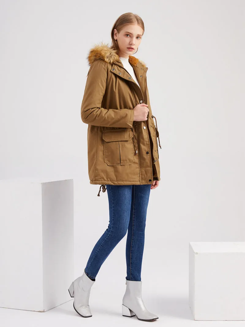 Fluffy Faux Fur Hooded Jacket
