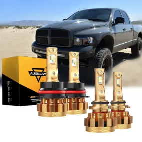 For 2002-2005 Dodge Ram 1500 F-16 Plus Series Built-in Canbus Automotive Grade 14000LM LED Light Bulbs High Low Beam Bundle