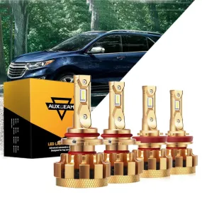 For 2018-2019 Chevrolet Equinox 9012 F-16 Plus Series Automotive Grade 14000LM LED Light Bulbs High Low Beam Bundle